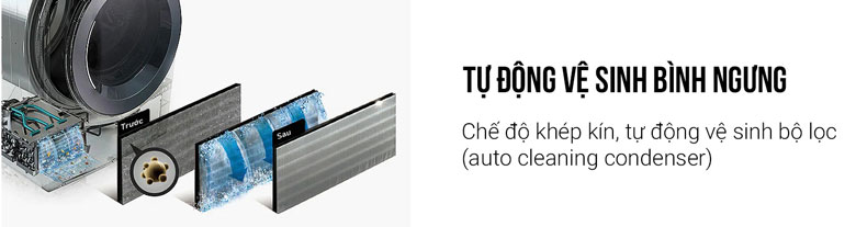Máy sấy LG DUAL Inverter Heat Pump™ 10.5kg DVHP50B - Tự động vệ sinh