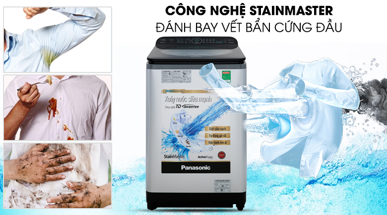 Máy giặt Panasonic Inverter 11.5 Kg NA-FD11XR1LV - Loại bỏ nhanh vết bẩn cứng đầu với công nghệ StainMaster
