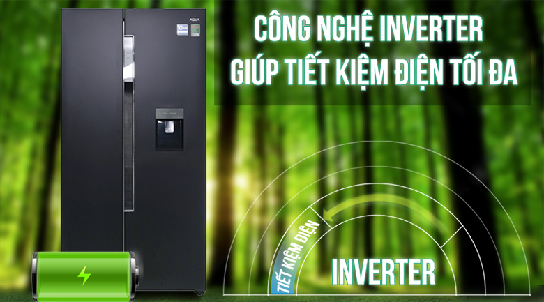 Inverter - Tủ lạnh Aqua Inverter 557 lít AQR-I565AS BS