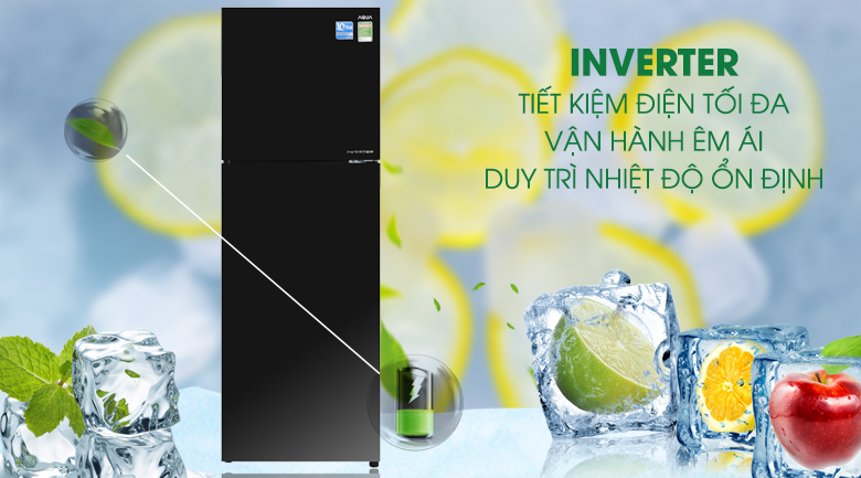 Công nghệ Inverter tiết kiệm điện tối đa - Tủ lạnh Aqua Inverter 373 lít AQR-IG386DN GBN