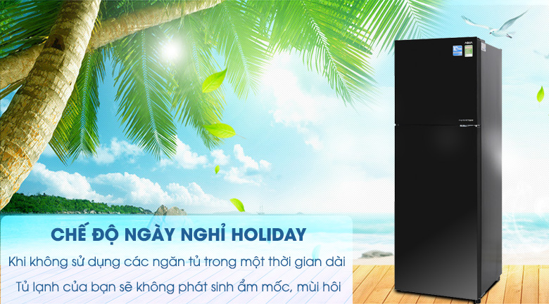 Chế độ ngày nghỉ Holiday - Tủ lạnh Aqua Inverter 373 lít AQR-IG386DN GBN